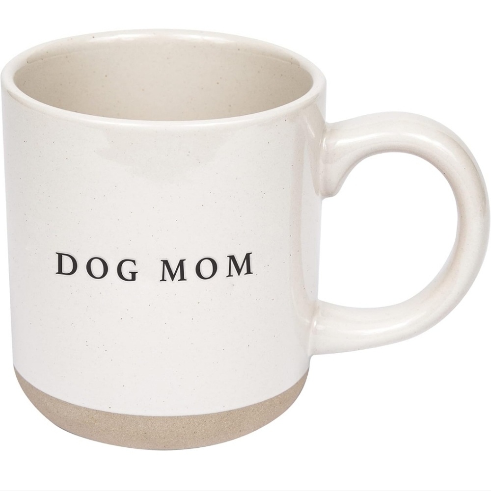 Sweet Water Decor DOG MOM Stoneware‎ Mug Beige 14oz